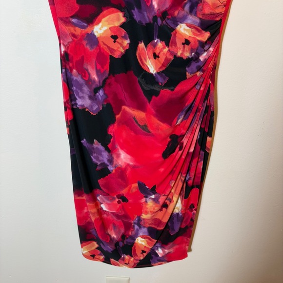 Lauren Ralph Lauren Floral Dress Women's Size 10 Sleeveless Ruched - Picture 3 of 9